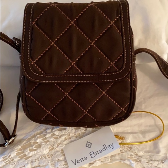 VERA BRADLEY SOFT BROWN QUILTED CROSSBODY BAG - Picture 2 of 9